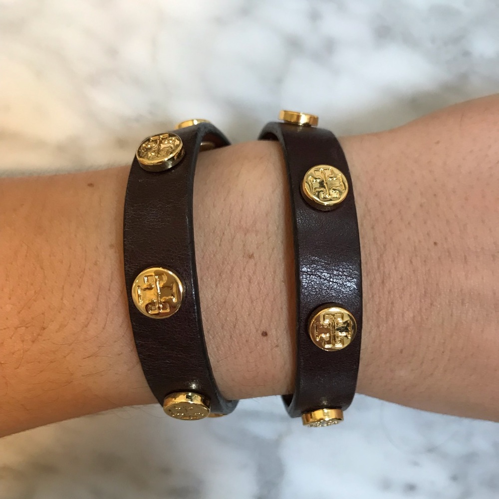 Tory Burch Dark Brown Leather Bracelet